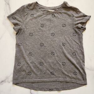 Old Navy softest tee gray peace symbol sign girls youth large 10-12